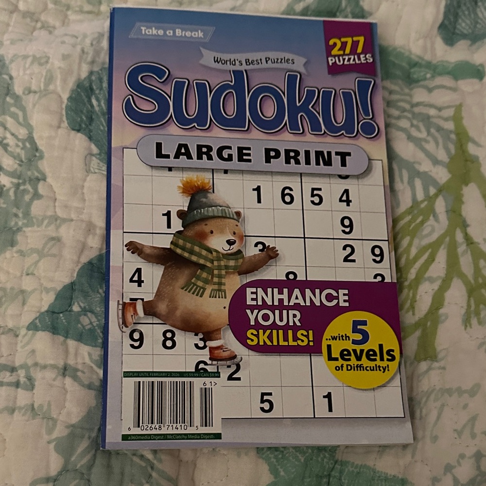 BRAND New Sudoku Large Print Puzzle Book